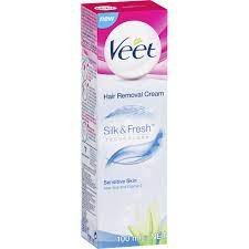 Veet Hair Removal Cream Silk and Fresh for Sensitive 100ml - Kbazar - Korean Cosmetics Store