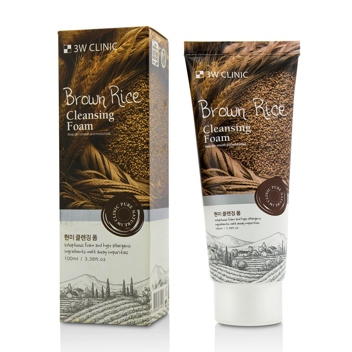 3W CLINIC Pure Natural Brown Rice Cleansing Foam 100ml face cleanser or face wash price in Bangladesh at Kbazar