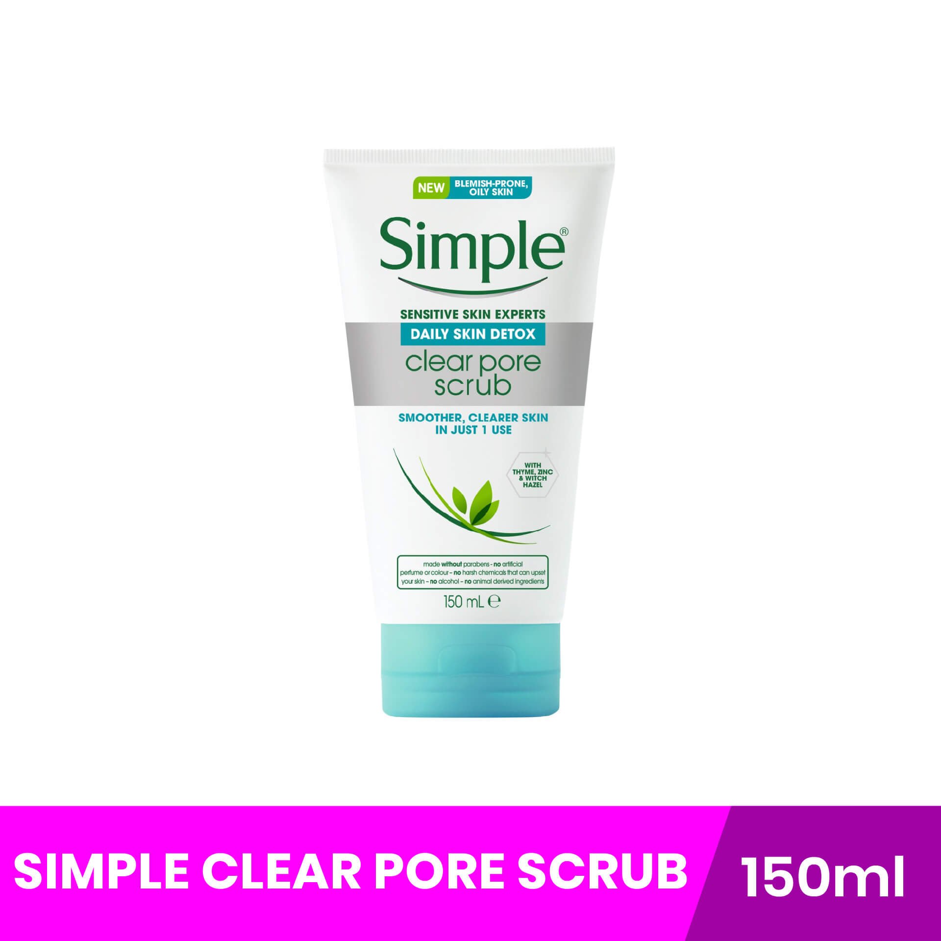 Simple Daily Skin Detox Clear Pore Scrub 150ml - Kbazar - Korean Cosmetics Store