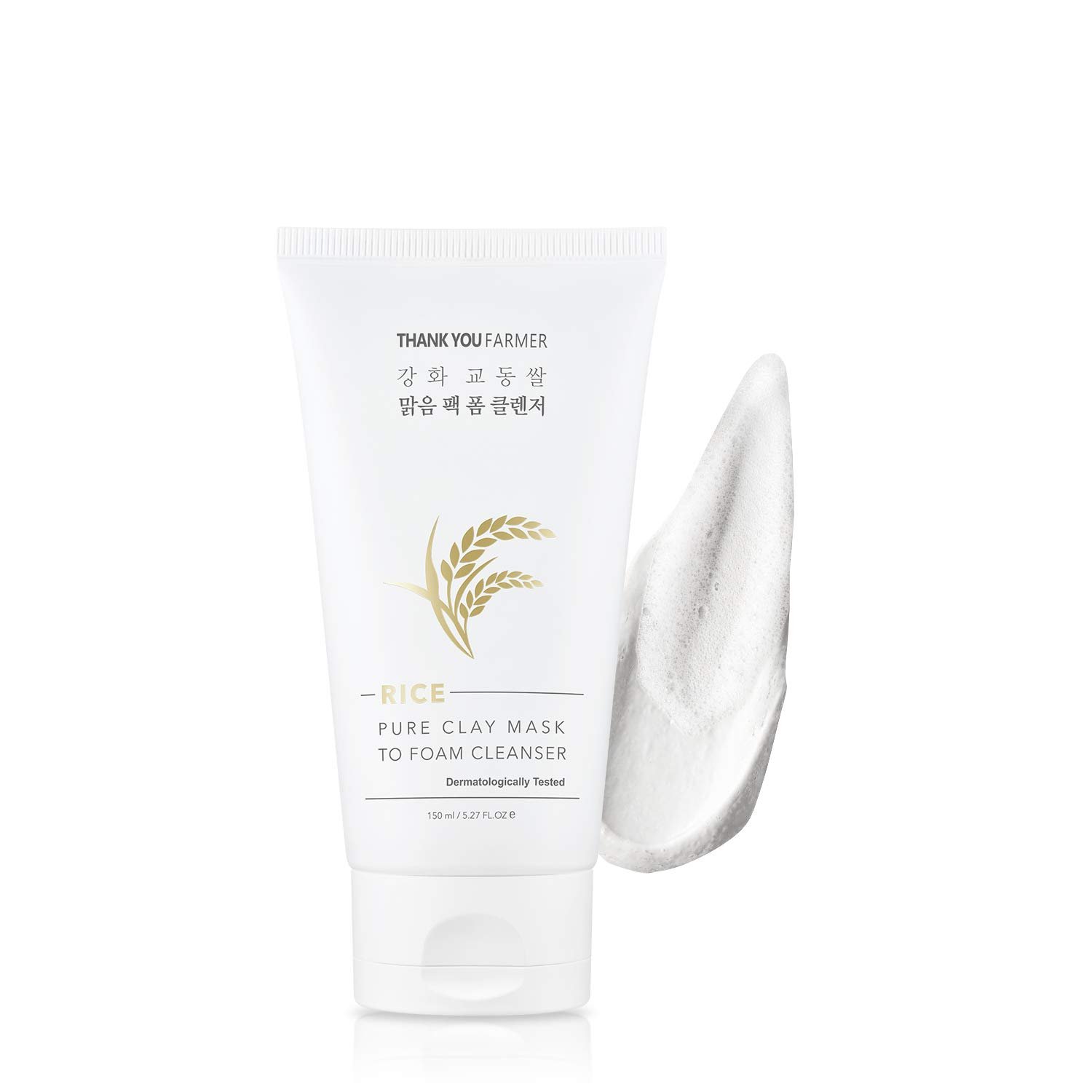 THANK YOU FARMER Rice Pure Clay Mask To Foam Cleanser 150ml face cleanser or face wash price in Bangladesh at Kbazar