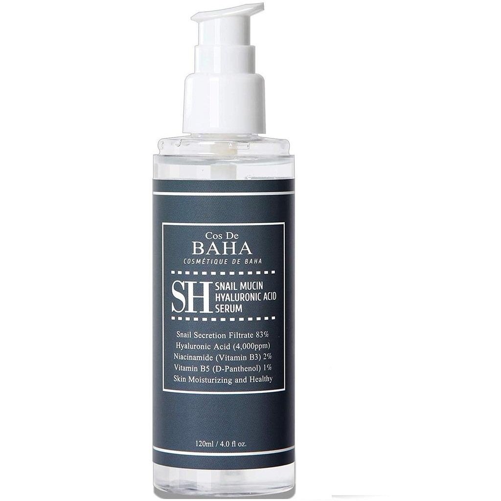 Cos De BAHA Snail Mucin Hyaluronic Acid Serum SH 120ml - Kbazar Korean Cosmetics Store