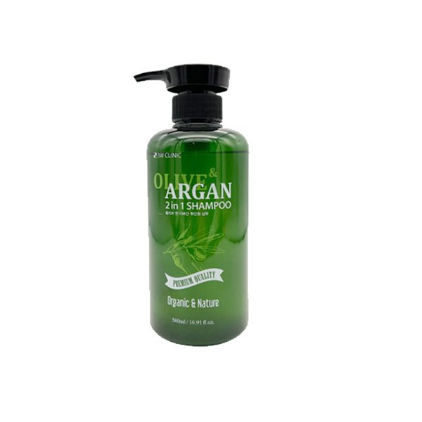 3W Clinic Olive & Argan 2IN1 Shampoo 500ml - Kbazar - Korean Cosmetics Store