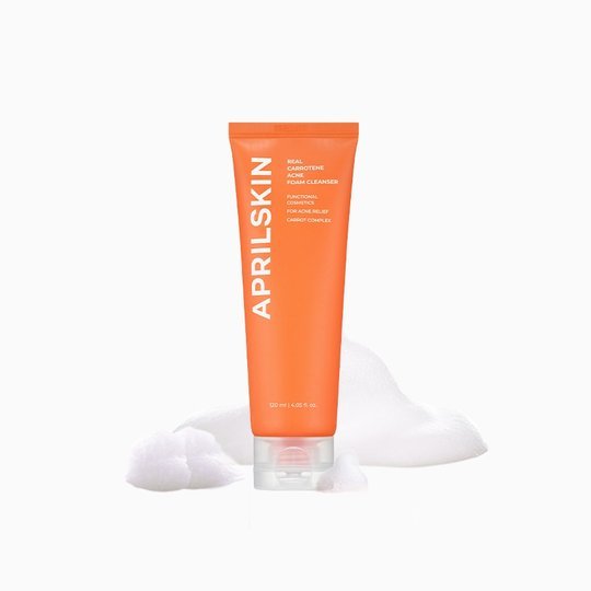 Aprilskin REAL CARROTENE ACNE FOAM CLEANSER 120g - Kbazar - Korean Cosmetics Store