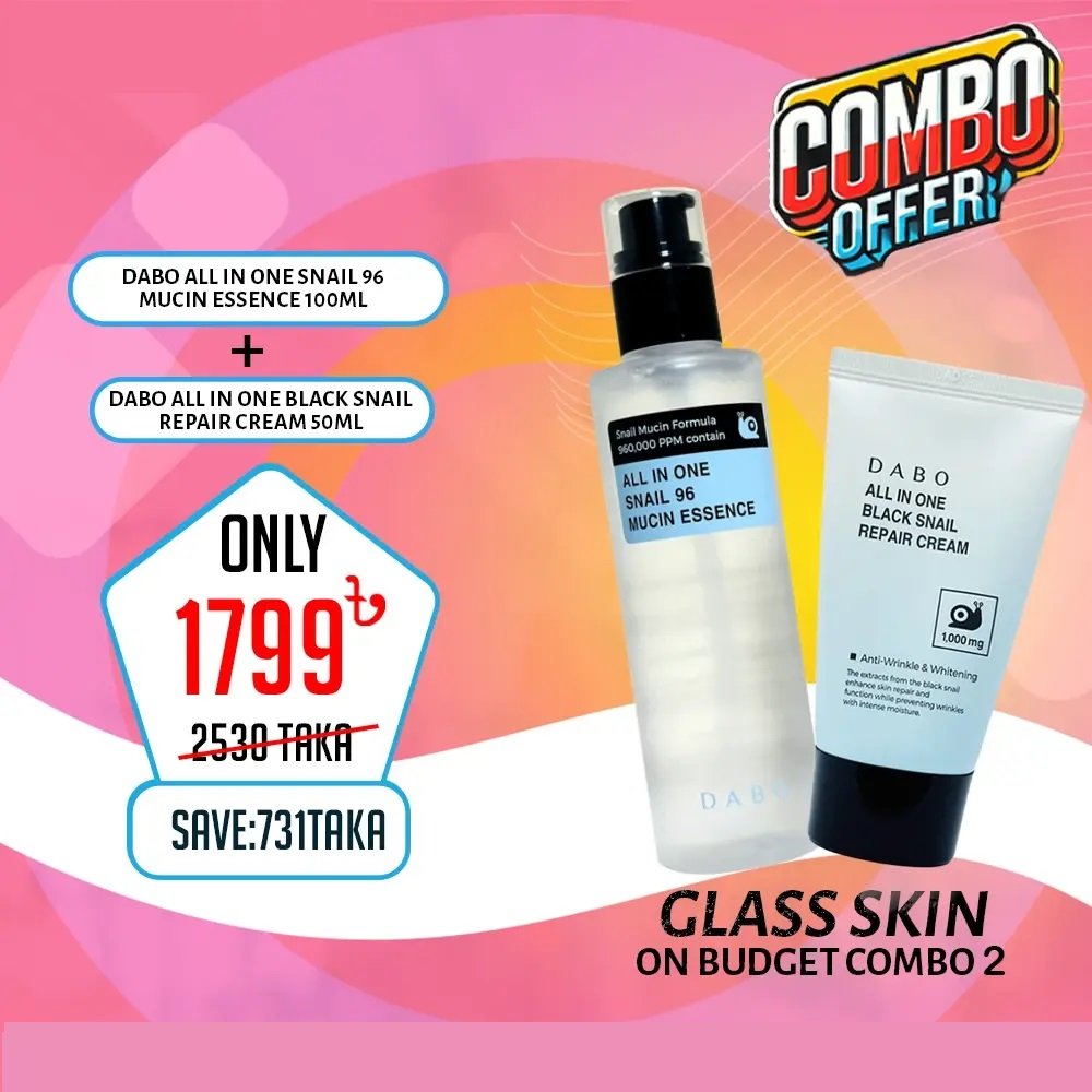 combo (Dabo All In One Snail 96 Mucin Essence 100ml + Dabo All In One Black Snail Repair Cream 50ml) - Kbazar Korean Cosmetics Store