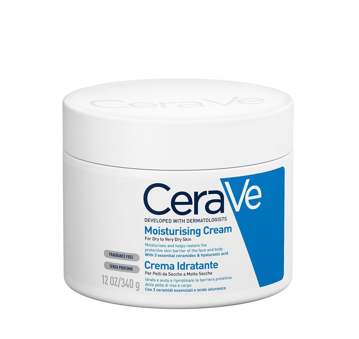 CeraVe Moisturizing Cream 340g UK Version (Dry To Very Dry Skin) - Kbazar Korean Cosmetics Store