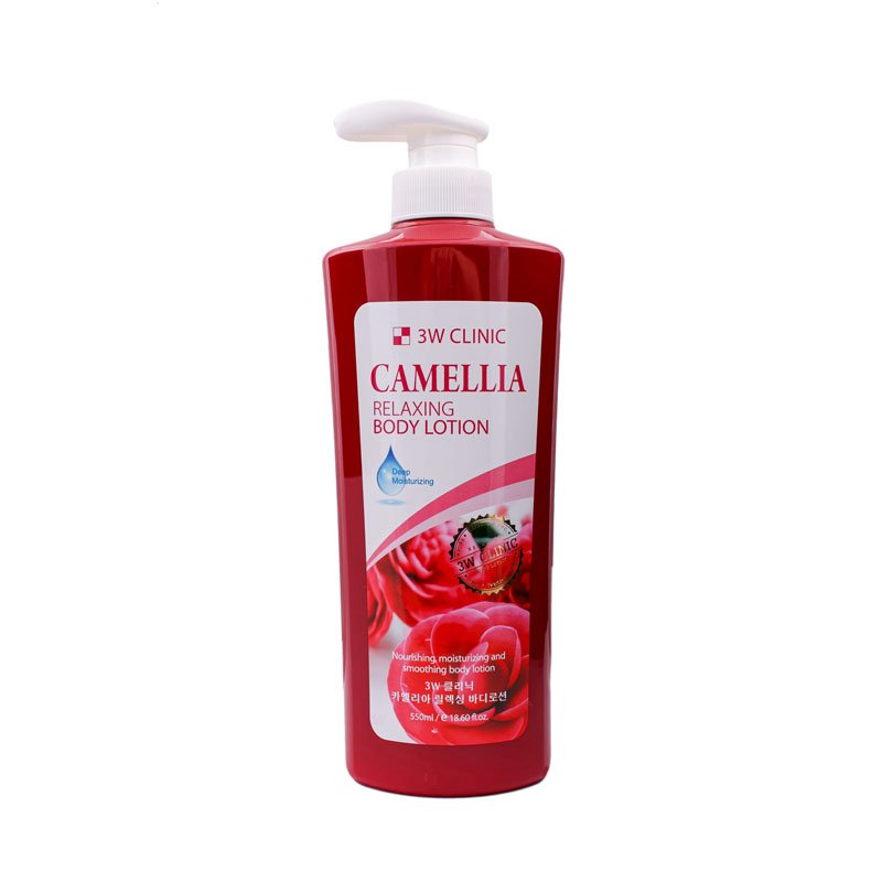 3W clinic relaxing body lotion Camellia 550ml - Kbazar - Korean Cosmetics Store