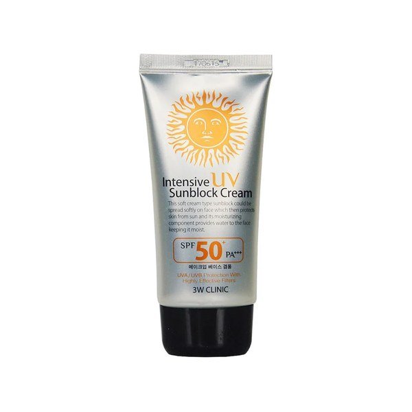 3w Clinic Intensive Uv Sunblock Cream Spf50 Pa+++ 70ml - Kbazar Korean Cosmetics Store