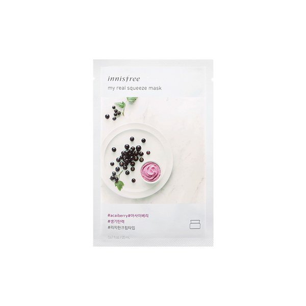 Innisfree My Real Squeeze Mask - Acai Berry 20ml - Kbazar - Korean Cosmetics Store