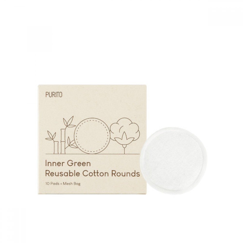 PURITO Inner Green Reusable Cotton Rounds 10pads with Mesh Bag Price in Bangladesh | Kbazar