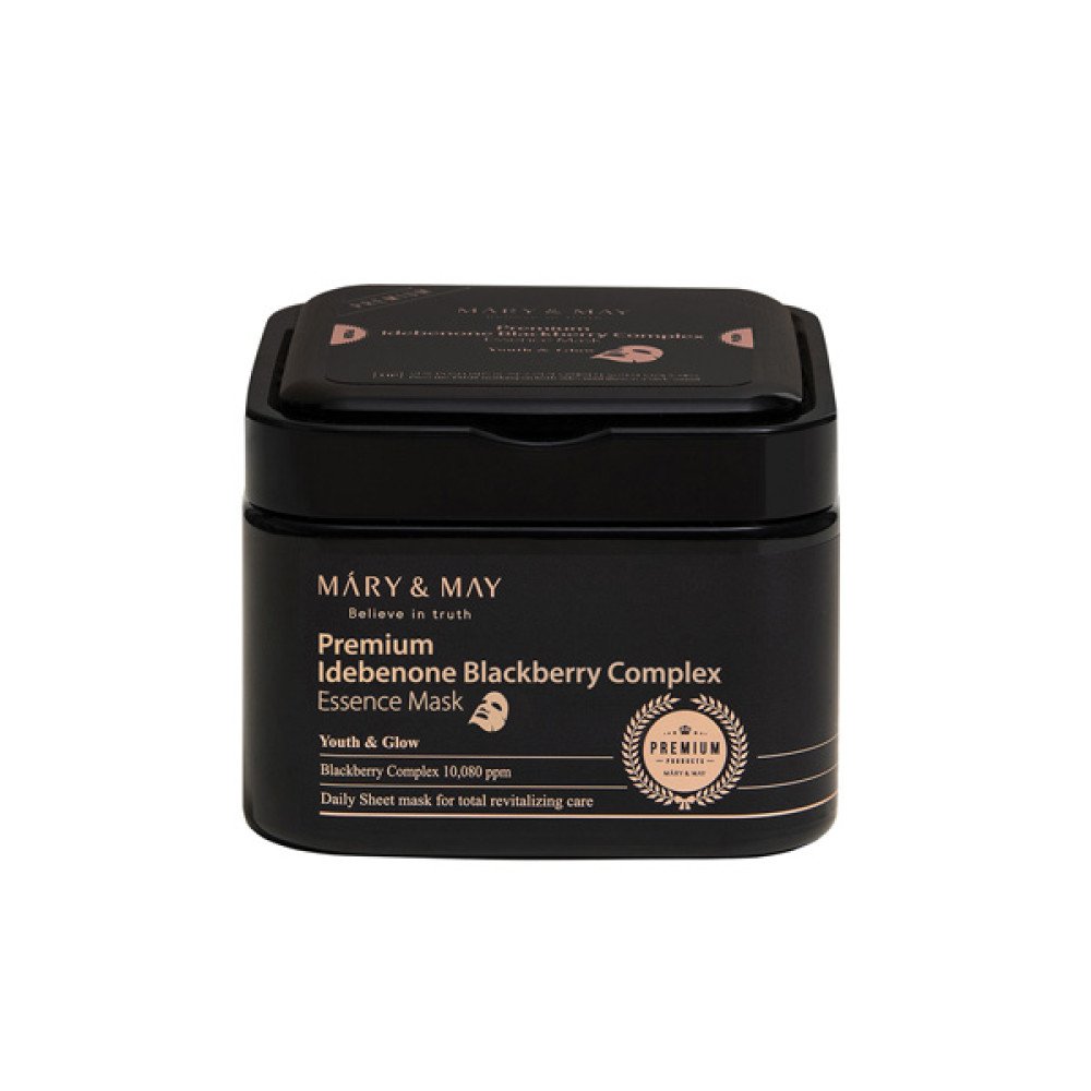 Mary&May Premium Idebenone Blackberry Complex Essence Mask 20EA - Kbazar - Korean Cosmetics Store