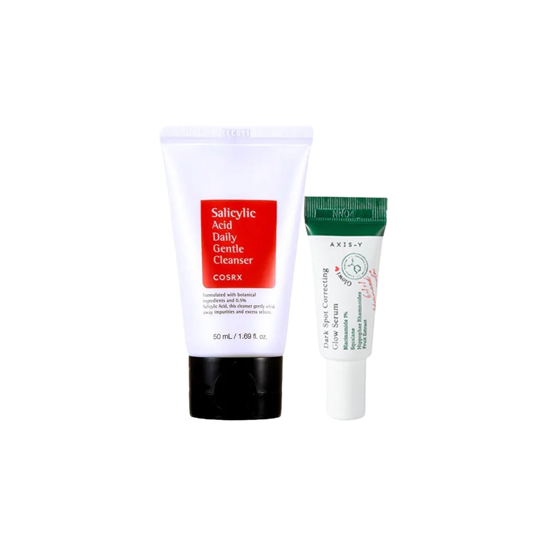Acne Combo: Cosrx Salicylic Acid Cleanser 50ml + AXIS-Y Dark Spot Serum 5ml - Kbazar - Korean Cosmetics Store