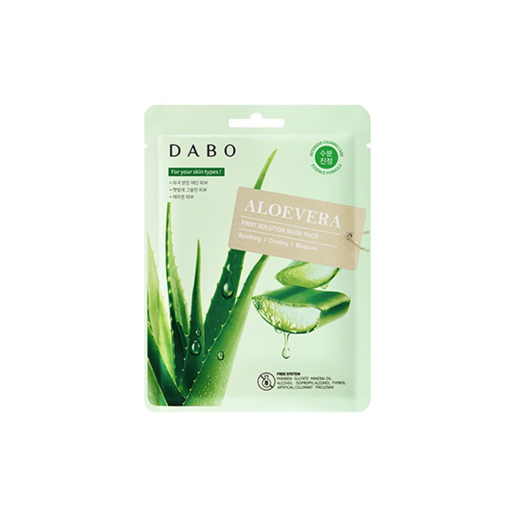 Dabo First Solution Mask Pack (Sheet Mask) – ALOEVERA - Kbazar - Korean Cosmetics Store