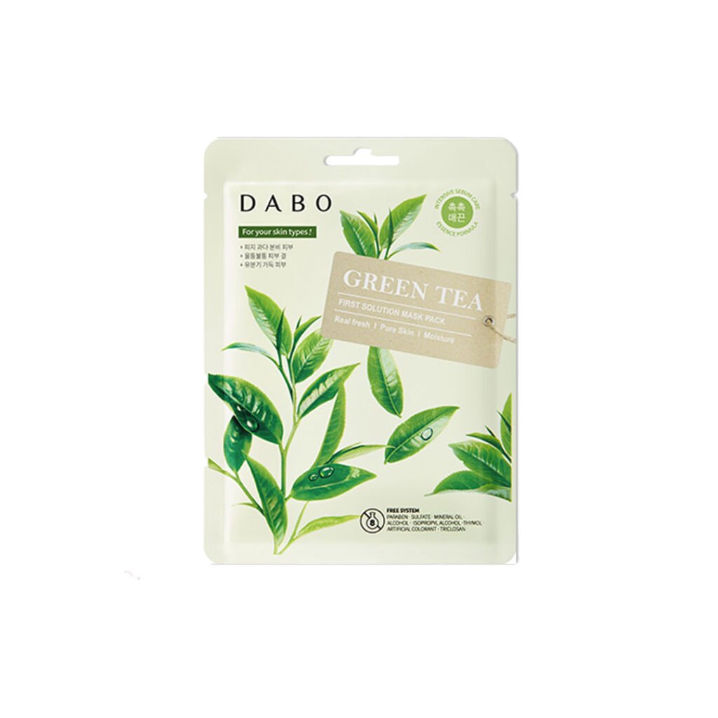 Dabo First Solution Mask Pack (Sheet Mask) – GREEN TEA - Kbazar - Korean Cosmetics Store