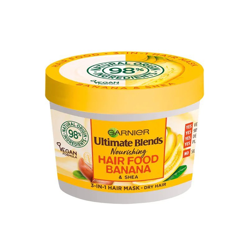 Garnier Ultimate Blends Hair Food Banana 3-in-1 Dry Hair Mask Treatment 400ml - Kbazar - Korean Cosmetics Store