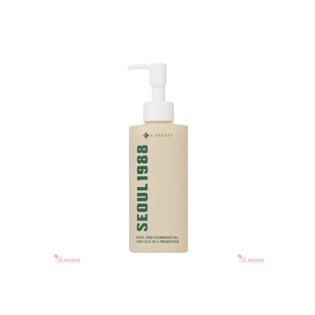 K-Secret Seoul 1988 Cleansing Oil: Pine Cica 1% + Probiotics 200 ml - Kbazar - Korean Cosmetics Store