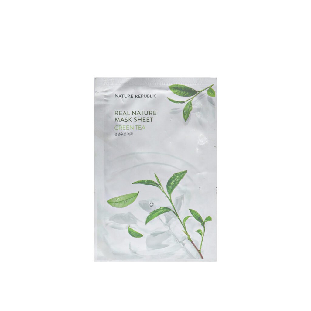 Nature Republic Real Nature Mask Sheet 23 ml – GREEN TEA - Kbazar - Korean Cosmetics Store