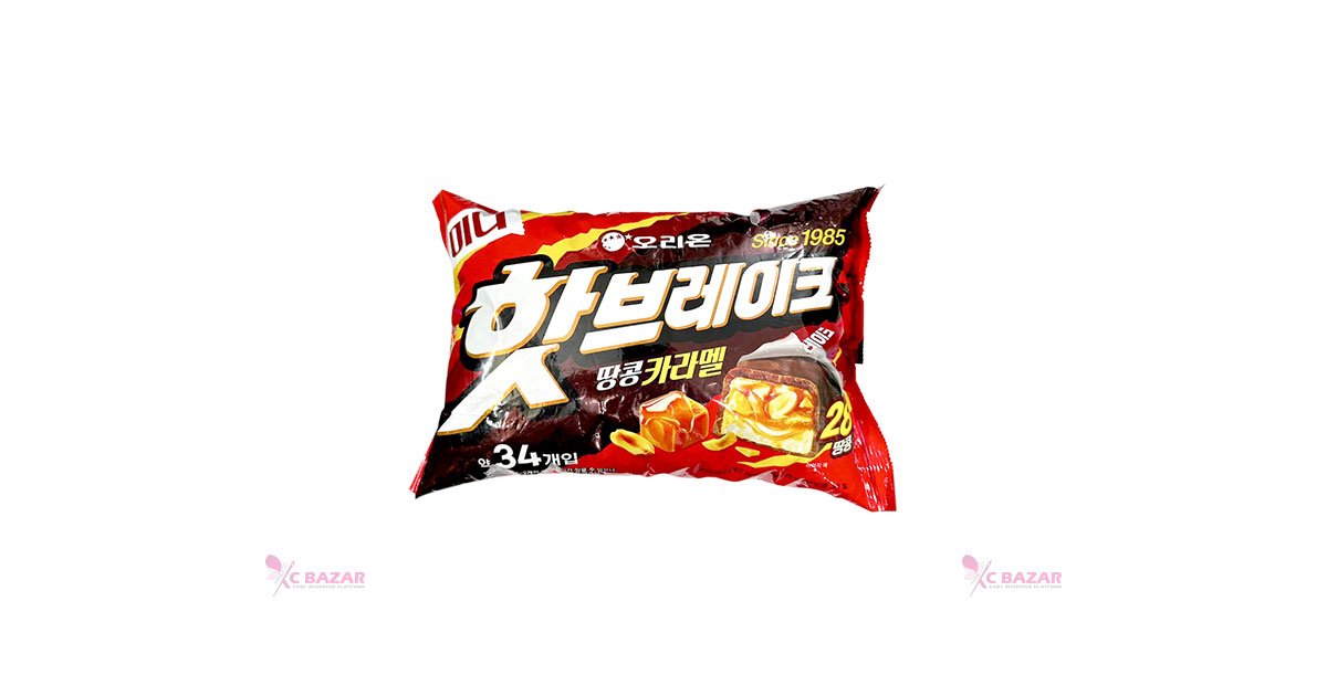 Orion Hot Break Peanut Caramel 455 g / 34 pieces - Kbazar Korean Cosmetics Store
