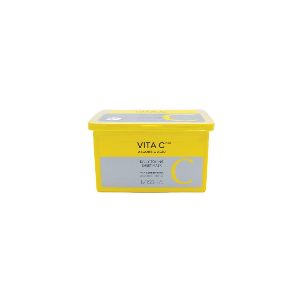 Missha Vita C Plus Daily Toning Sheet Mask 30 pcs 350 ml - Kbazar - Korean Cosmetics Store
