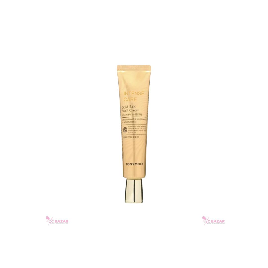 TONYMOLY Intense Care Gold 24k Snail Cream 45ml - Kbazar Korean Cosmetics Store