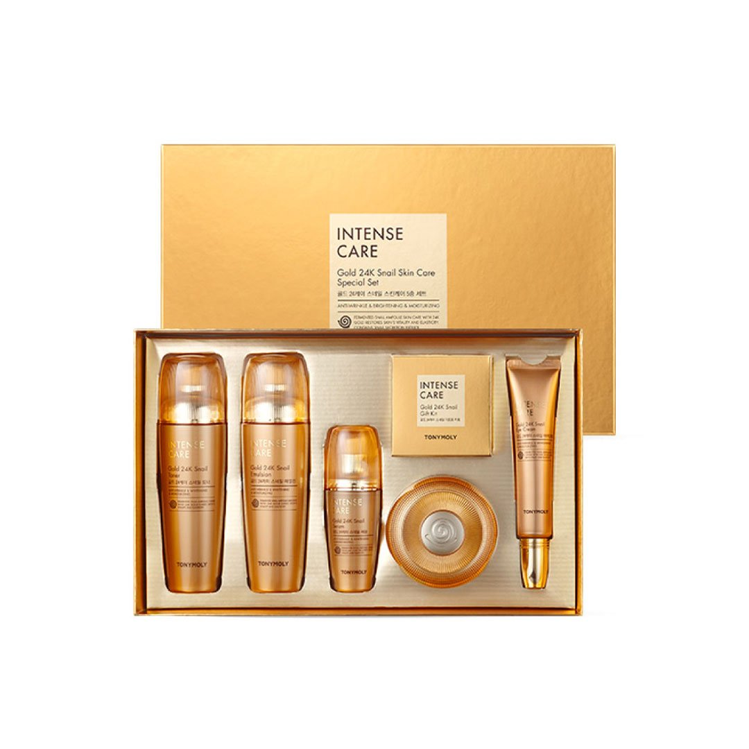Tonymoly Intense Care Gold 24k Snail Skin Care Special Set - Kbazar - Korean Cosmetics Store