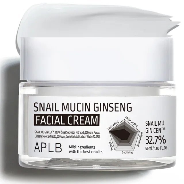 APLB Snail Mucin Ginseng Facial Cream 55ml - Kbazar Korean Cosmetics Store