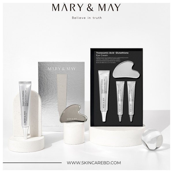 Mary&May Tranexamic Acid+ Glutathione Eye Cream Kit Set (30g+12g*2+gua sha) - Kbazar - Korean Cosmetics Store