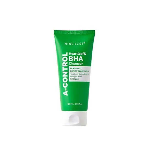 Nine Less A-Control Heartleaf & BHA Cleanser 120ml - Kbazar - Korean Cosmetics Store