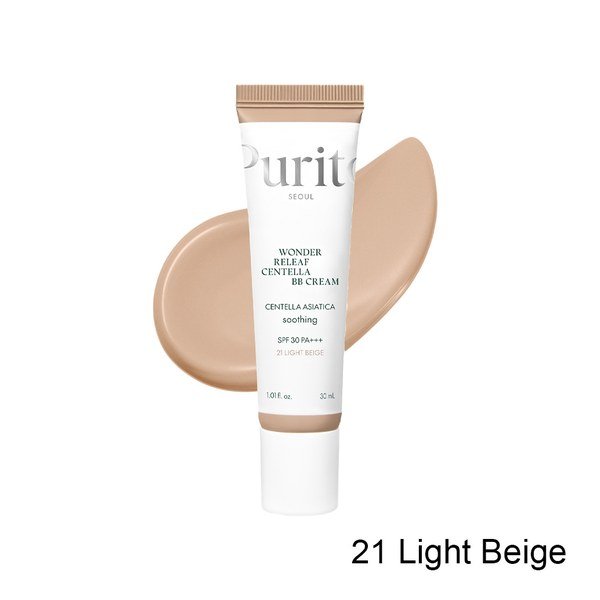 Purito Wonder Releaf Centella BB Cream SPF30 PA+++ (21 Light Beige) 30ml - Kbazar Korean Cosmetics Store