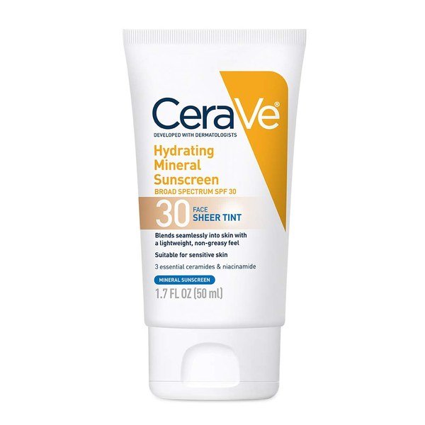 Cerave Hydrating Mineral Sunscreen SPF 30 Face Sheer Tint 50ml - Kbazar - Korean Cosmetics Store