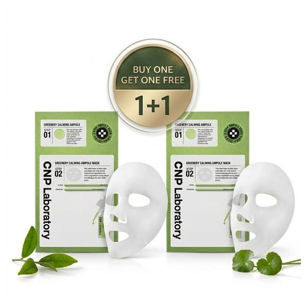 CNP Laboratory Greenery Calming Ampule 2-Step Mask Set - Kbazar - Korean Cosmetics Store