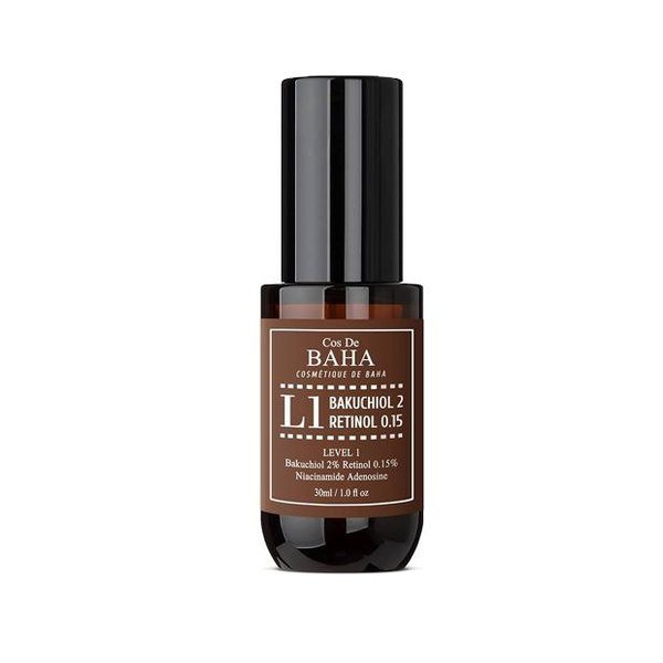 COS DE BAHA Bakuchiol 2% + Retinol 0.15% Serum L1 30ml - Kbazar - Korean Cosmetics Store