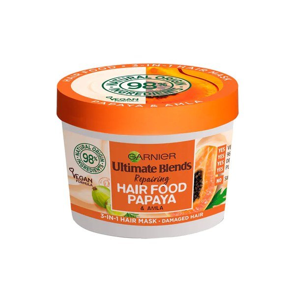 Garnier Papaya Hair Food 3-in-1 Hair Treatment Mask 400ml - Kbazar - Korean Cosmetics Store