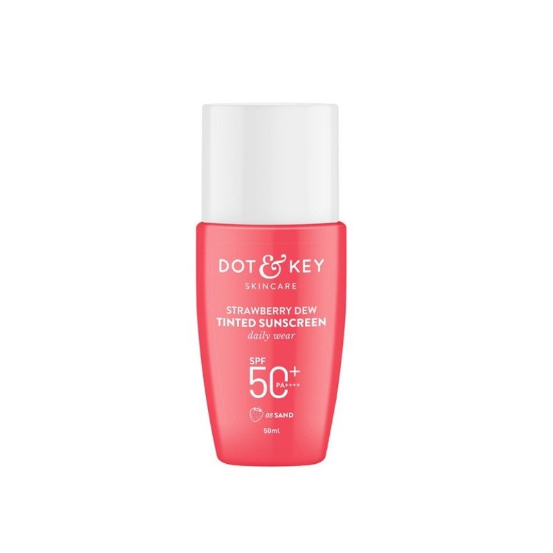 Dot & Key Strawberry Dew Tinted Sunscreen SPF 50+ PA++++ 50ml (02 Warm Ivory) - Kbazar - Korean Cosmetics Store