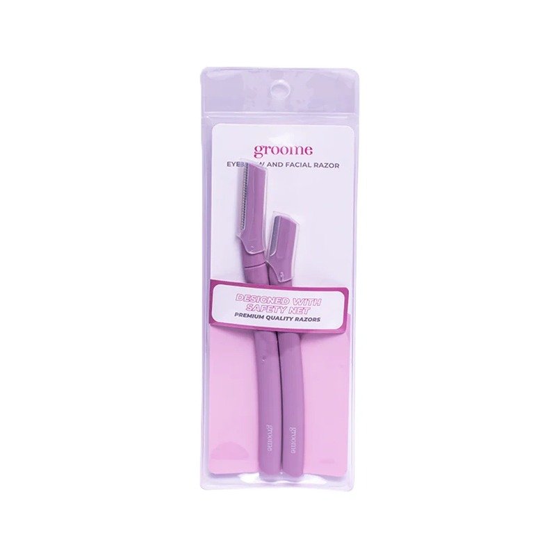 Groome Eyebrow & Facial Razor Scarlet Edge ( 2pcs) - Kbazar Korean Cosmetics Store