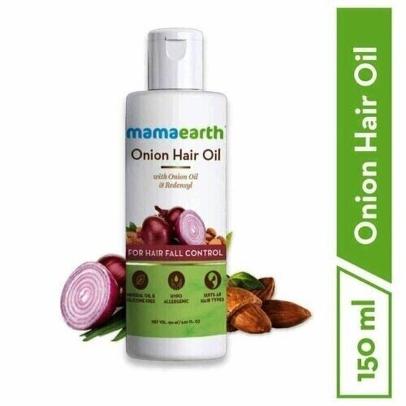 Mamaearth Onion Hair Oil for Hair Fall Control 150ml - Kbazar - Korean Cosmetics Store