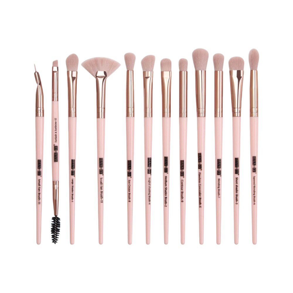 Maange 12pcs Mix Makeup Brush Set Pink