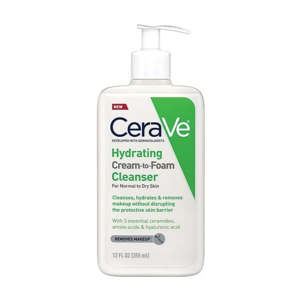 Cerave Hydrating Cream-to-Foam Cleanser - 355 ml face cleanser or face wash price in Bangladesh at Kbazar
