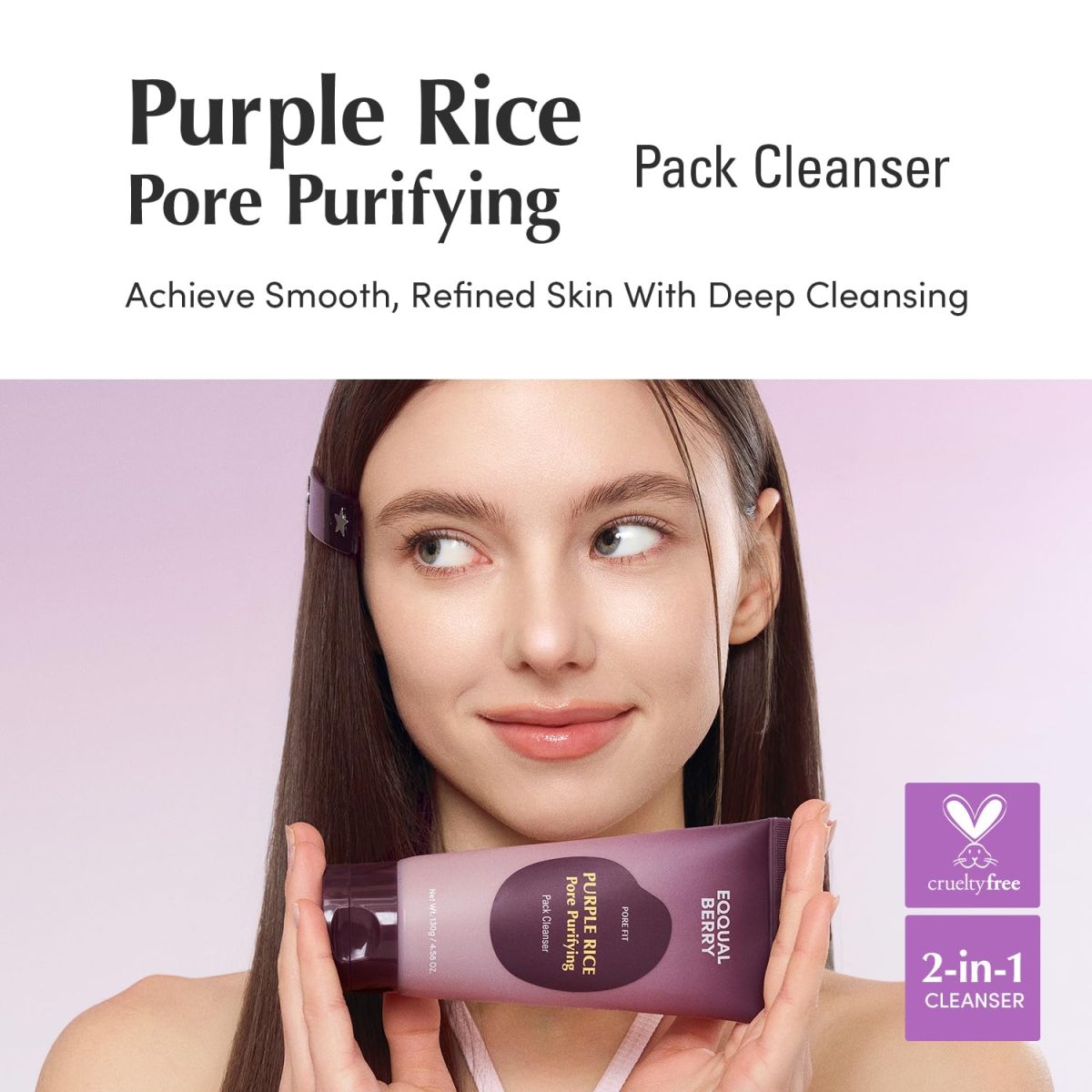 Eqqualberry Purple Rice Pore Purifying Pack Cleanser – 2-in-1 clay mask and cleanser