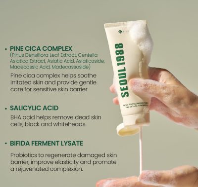 K-SECRET SEOUL 1988 Cleansing Foam : Pine Cica 1% + Probiotics 150ml